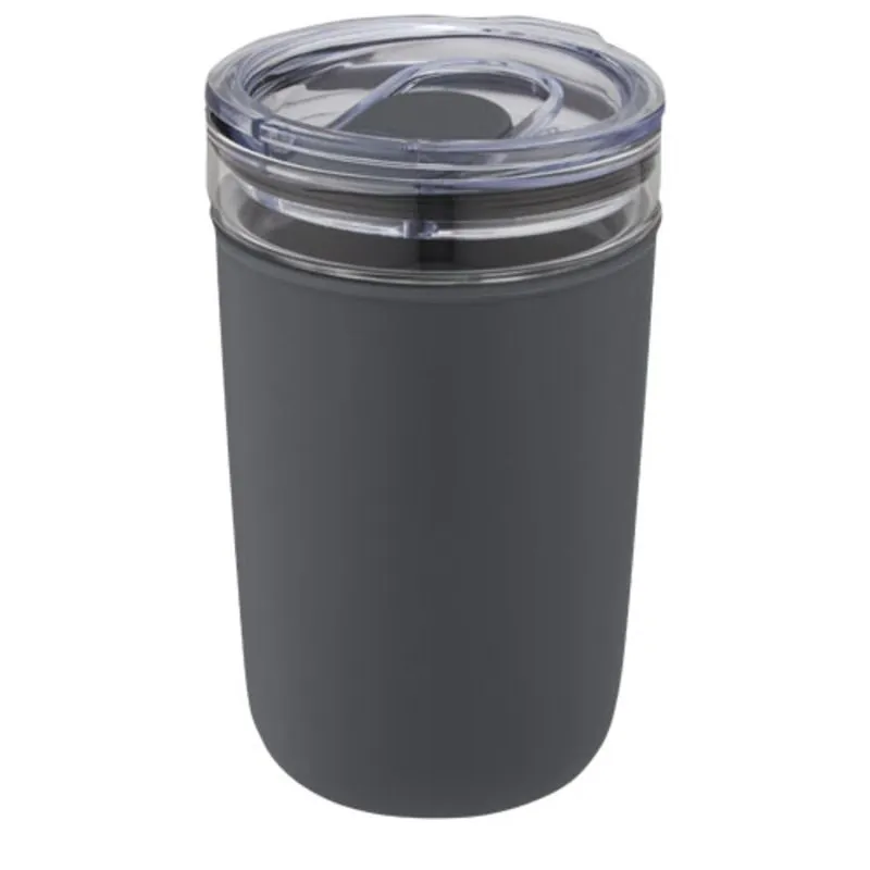 Vaso de vidrio de 420 ml con pared exterior de plástico reciclado 'Bello'